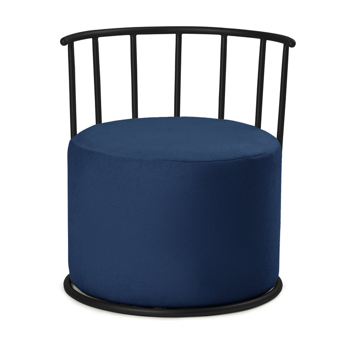 Roman Pouffe Black with Blue