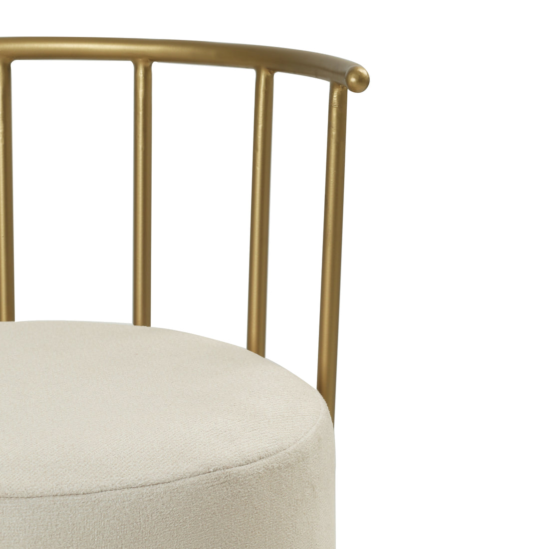 Roman Pouffe Gold with Off White