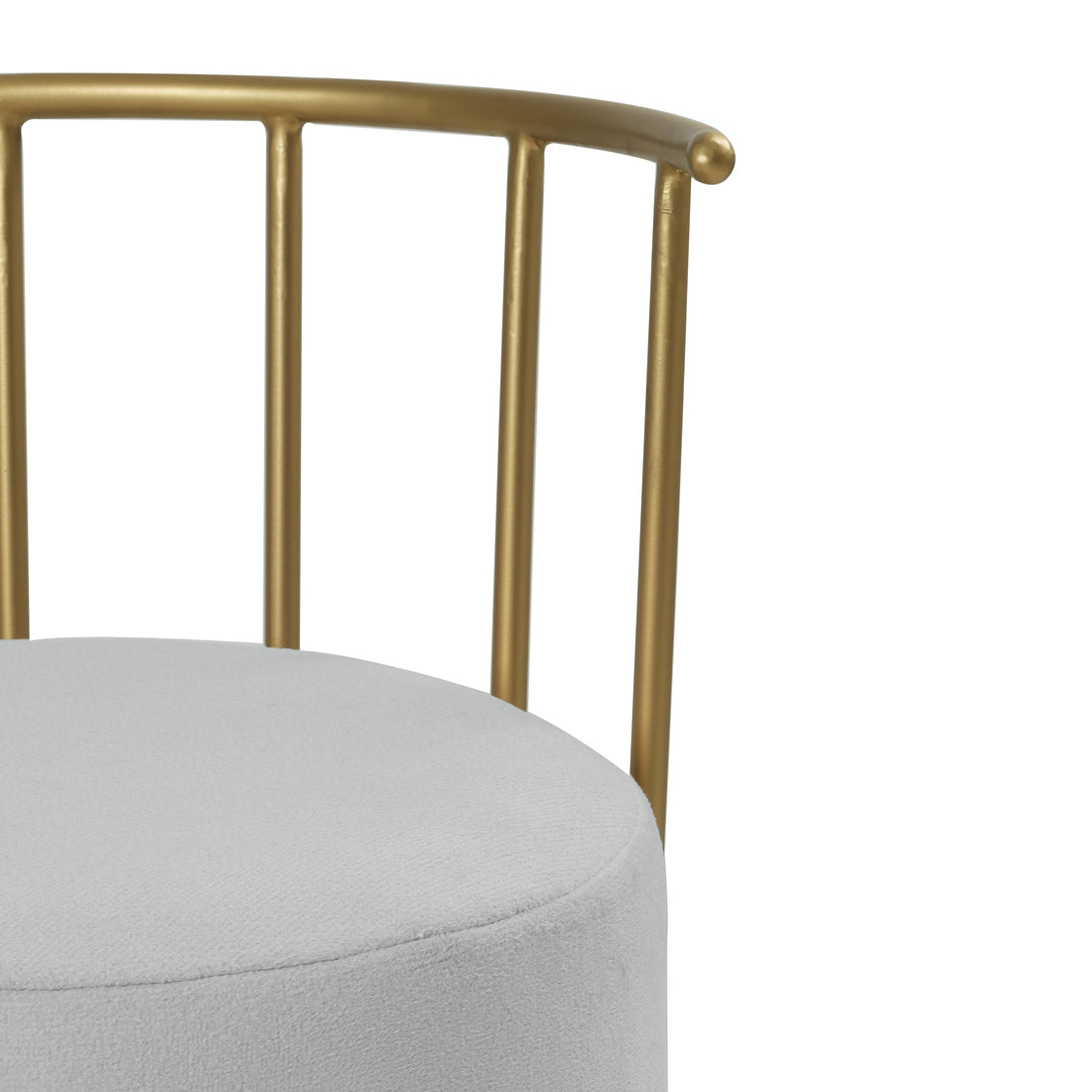 Roman Pouffe Gold with Light Grey