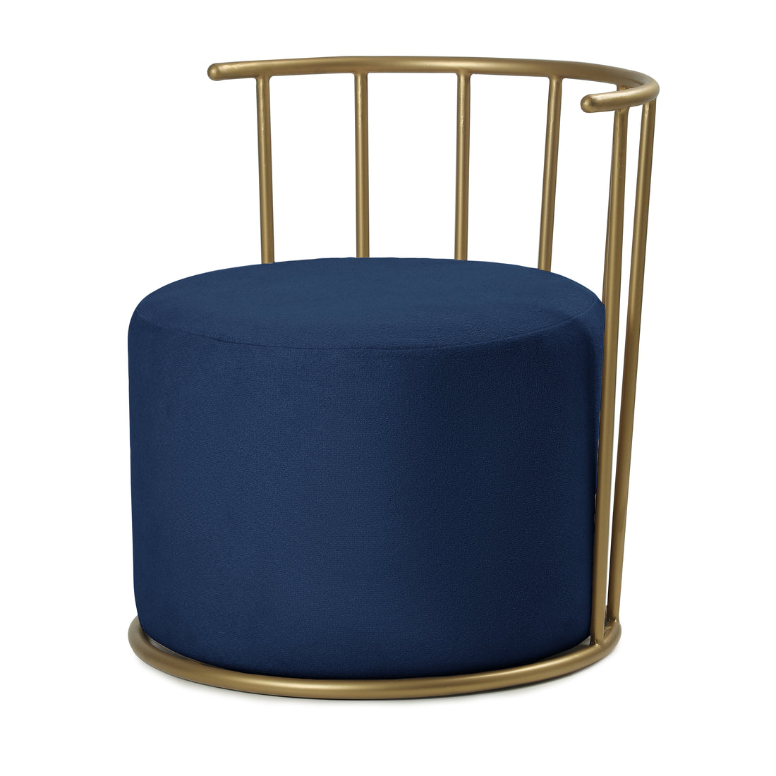 Roman Pouffe Gold with Blue