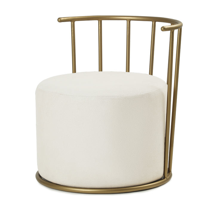 Roman Pouffe Gold with White