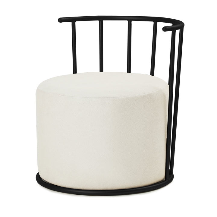 Roman Pouffe Black with White