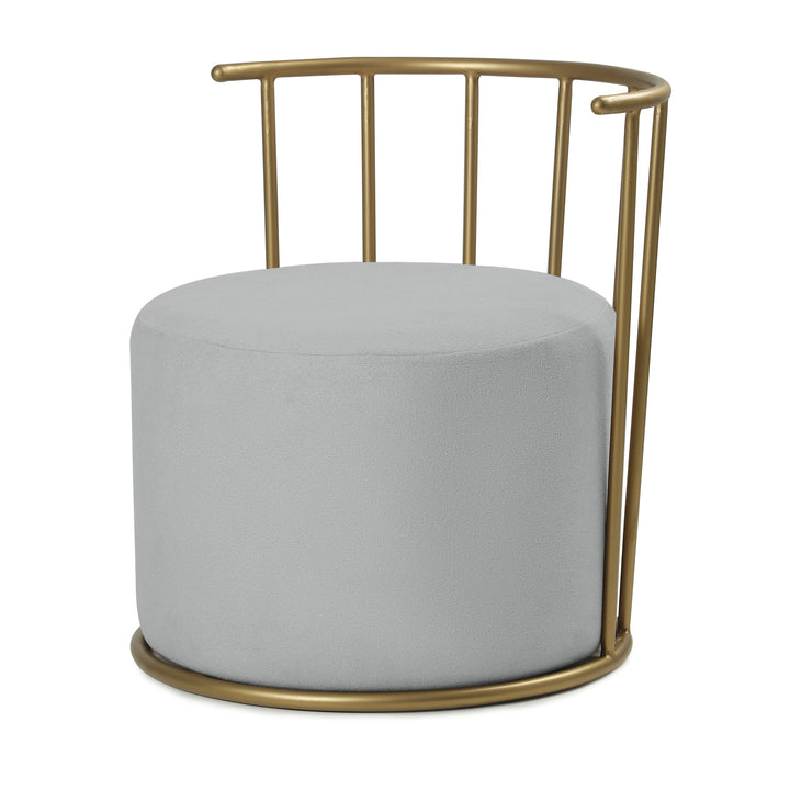 Roman Pouffe Gold with Light Grey