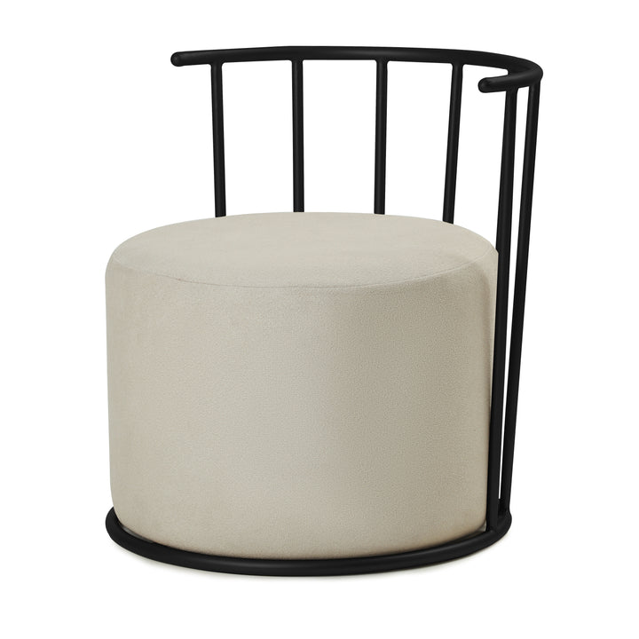 Roman Pouffe Black with Off White