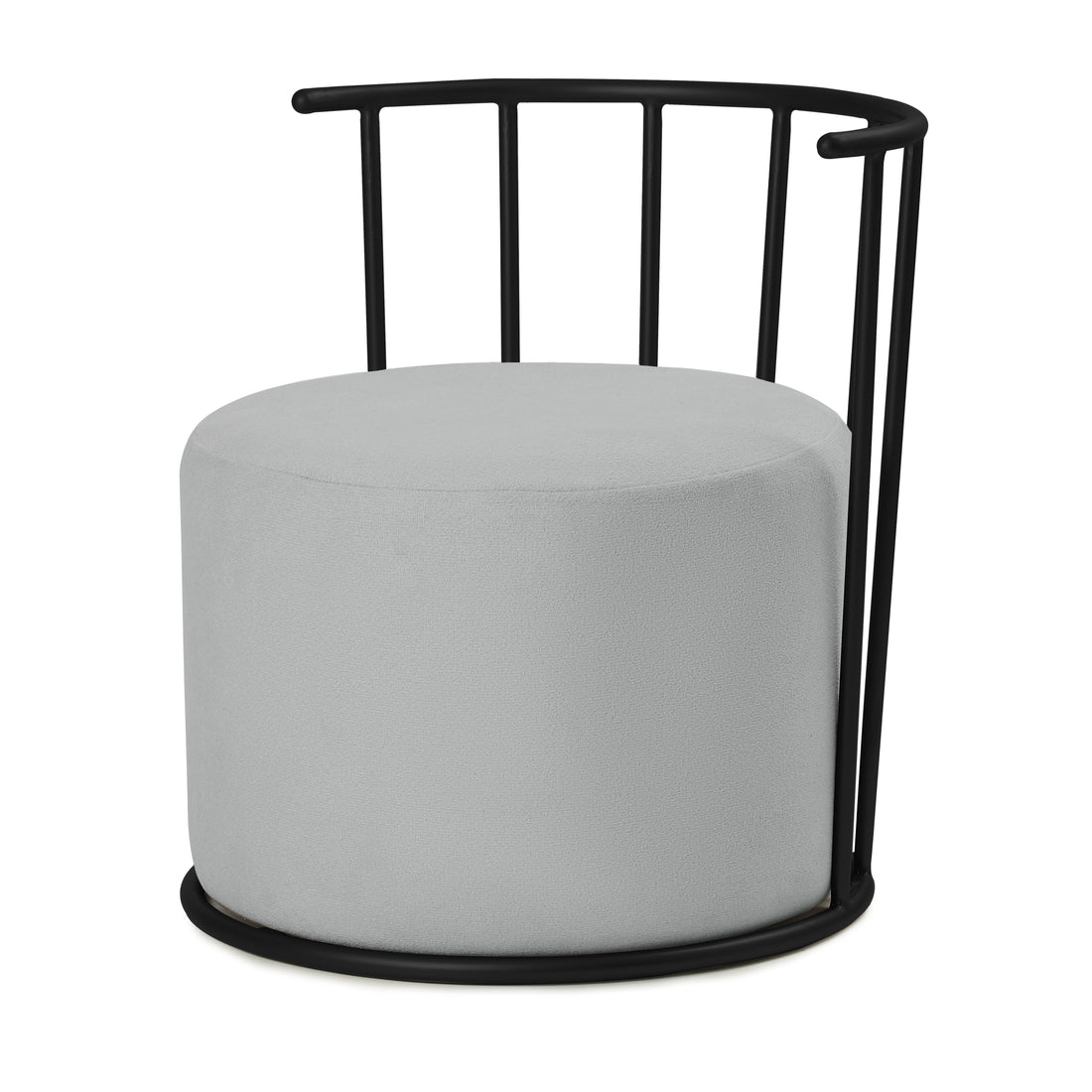 Roman Pouffe Black with Light Grey