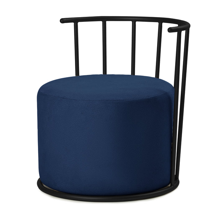 Roman Pouffe Black with Blue