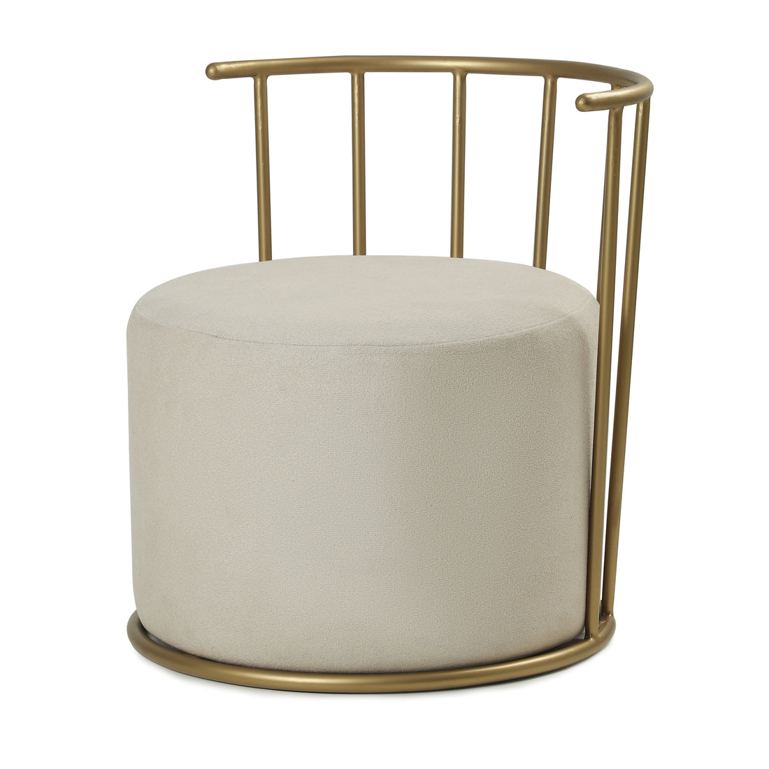 Roman Pouffe Gold with Off White