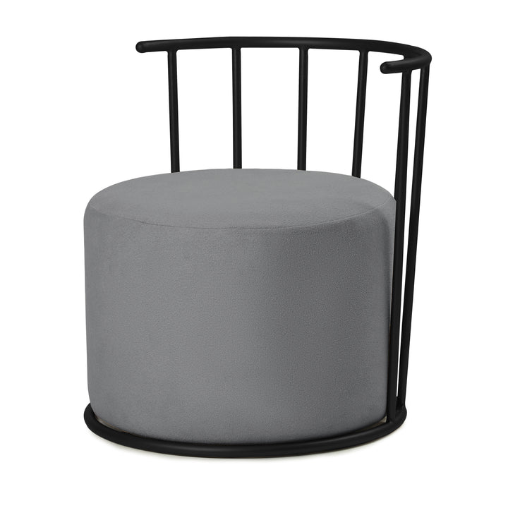 Roman Pouffe Black with Dark Grey