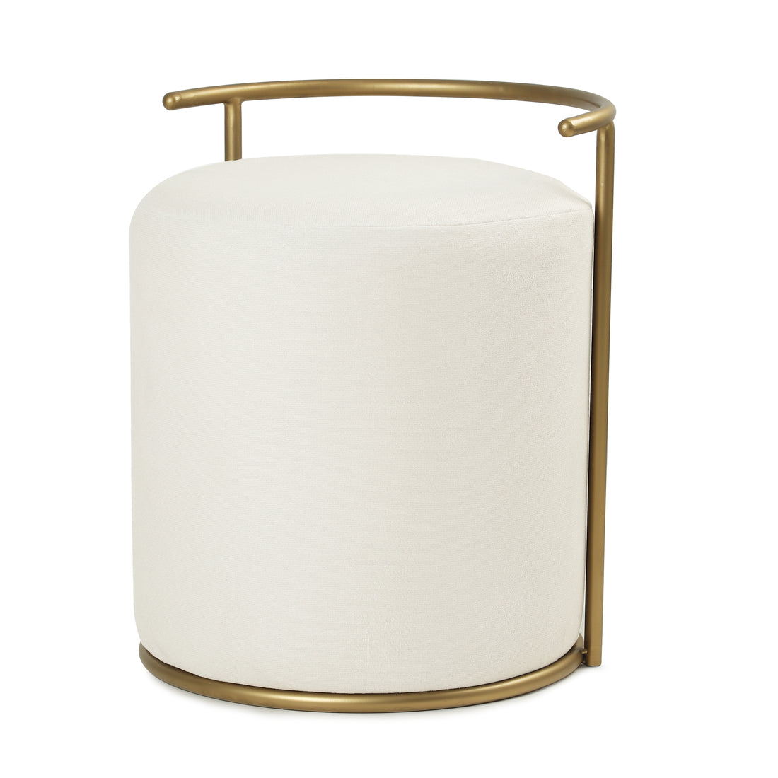 Atticus Pouffe Gold with White