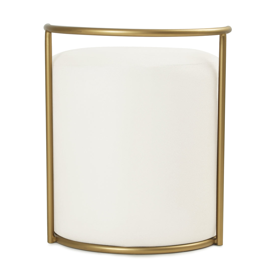 Atticus Pouffe Gold with White