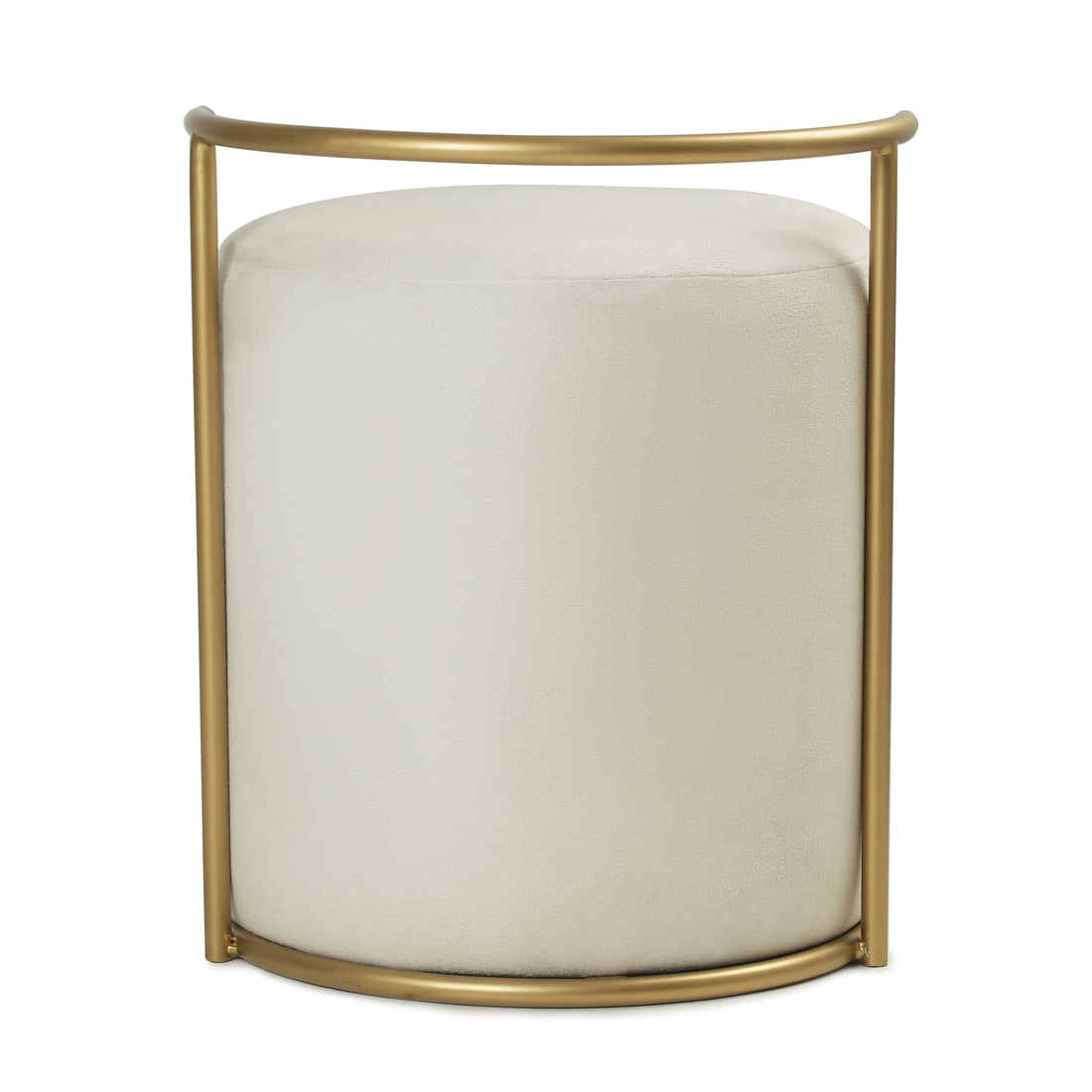 Atticus Pouffe Gold with Off White