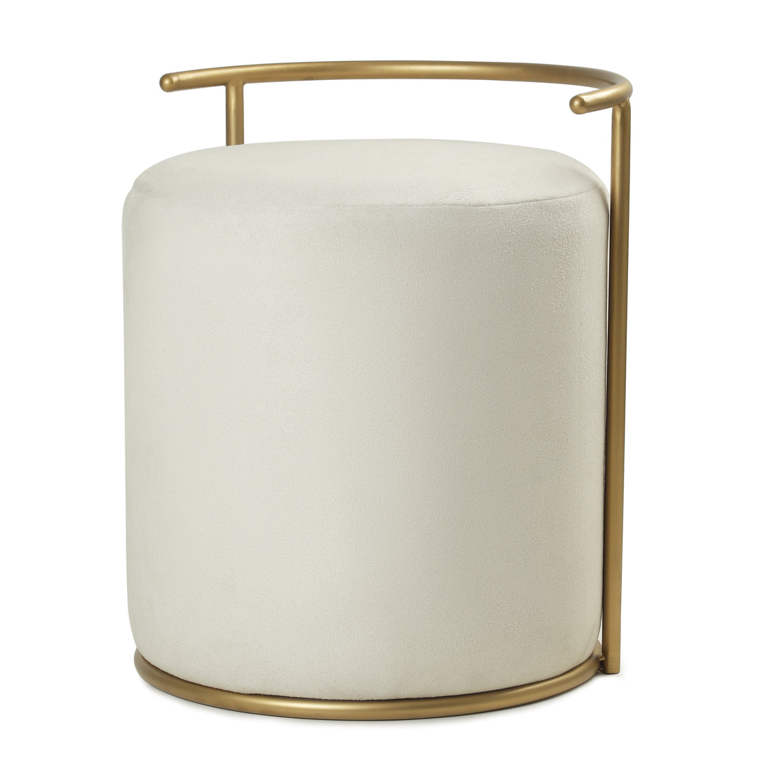 Atticus Pouffe Gold with Off White