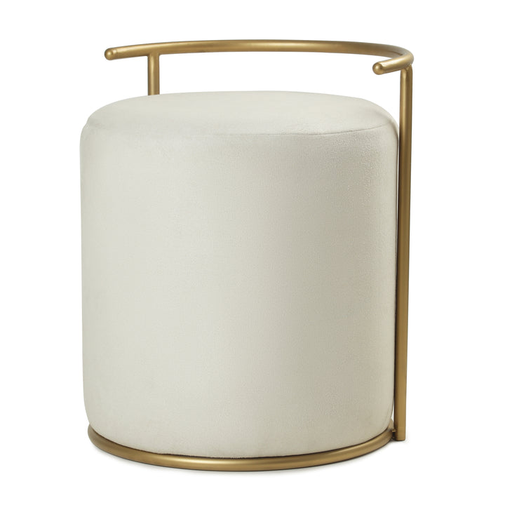 Atticus Pouffe Gold with Off White