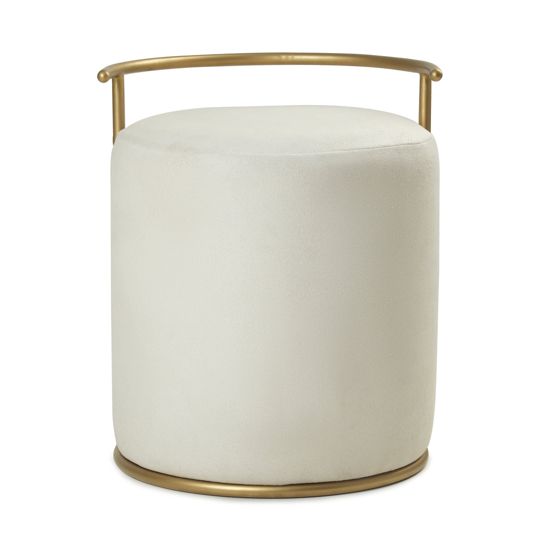 Atticus Pouffe Gold with Off White