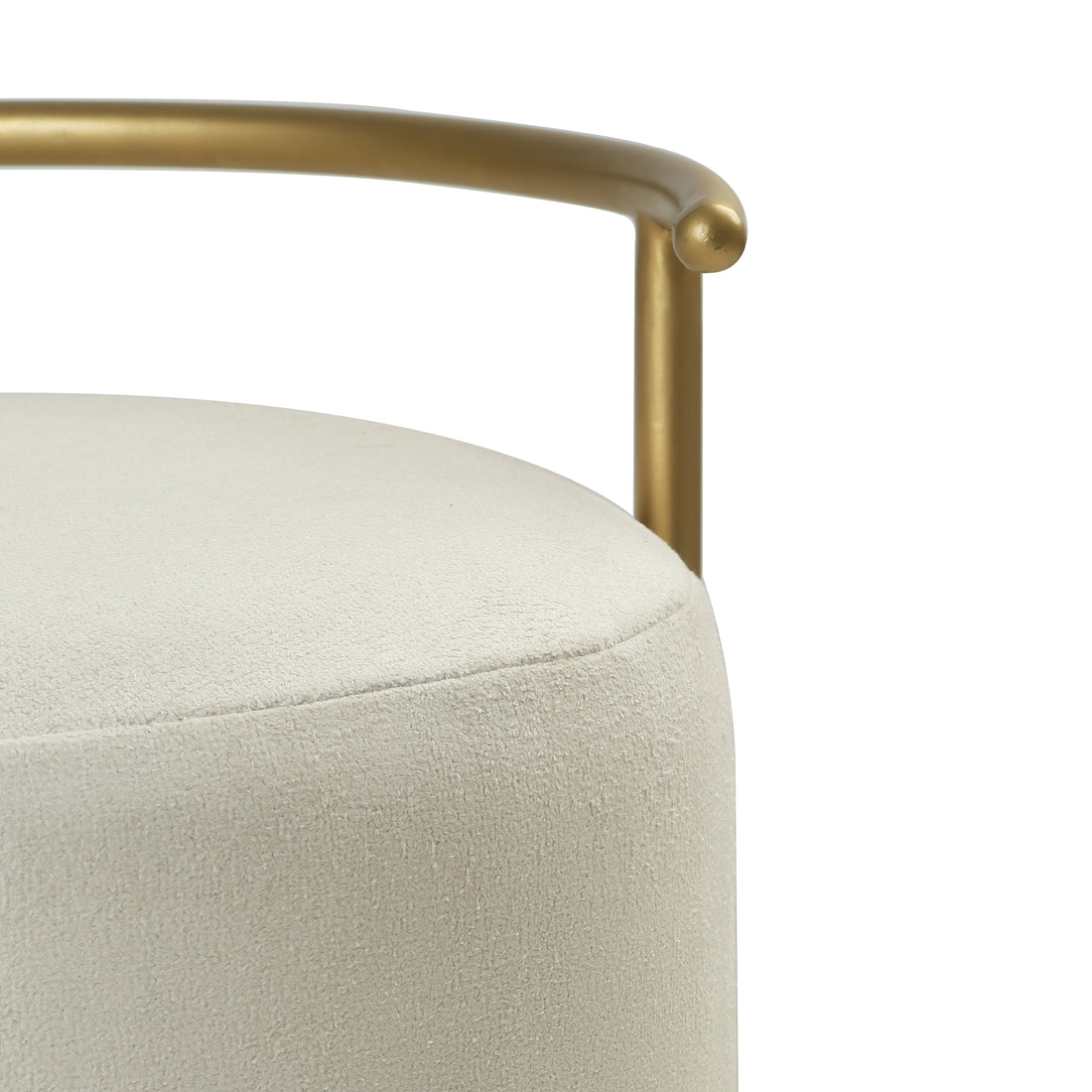 Atticus Pouffe Gold with Off White