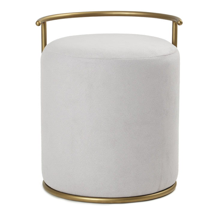 Atticus Pouffe Gold with Light Grey