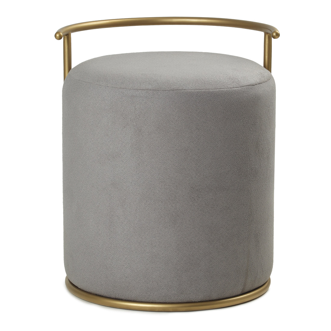 Atticus Pouffe Gold with Dark Grey