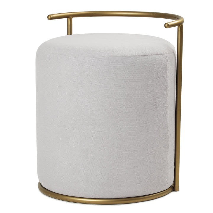 Atticus Pouffe Gold with Light Grey