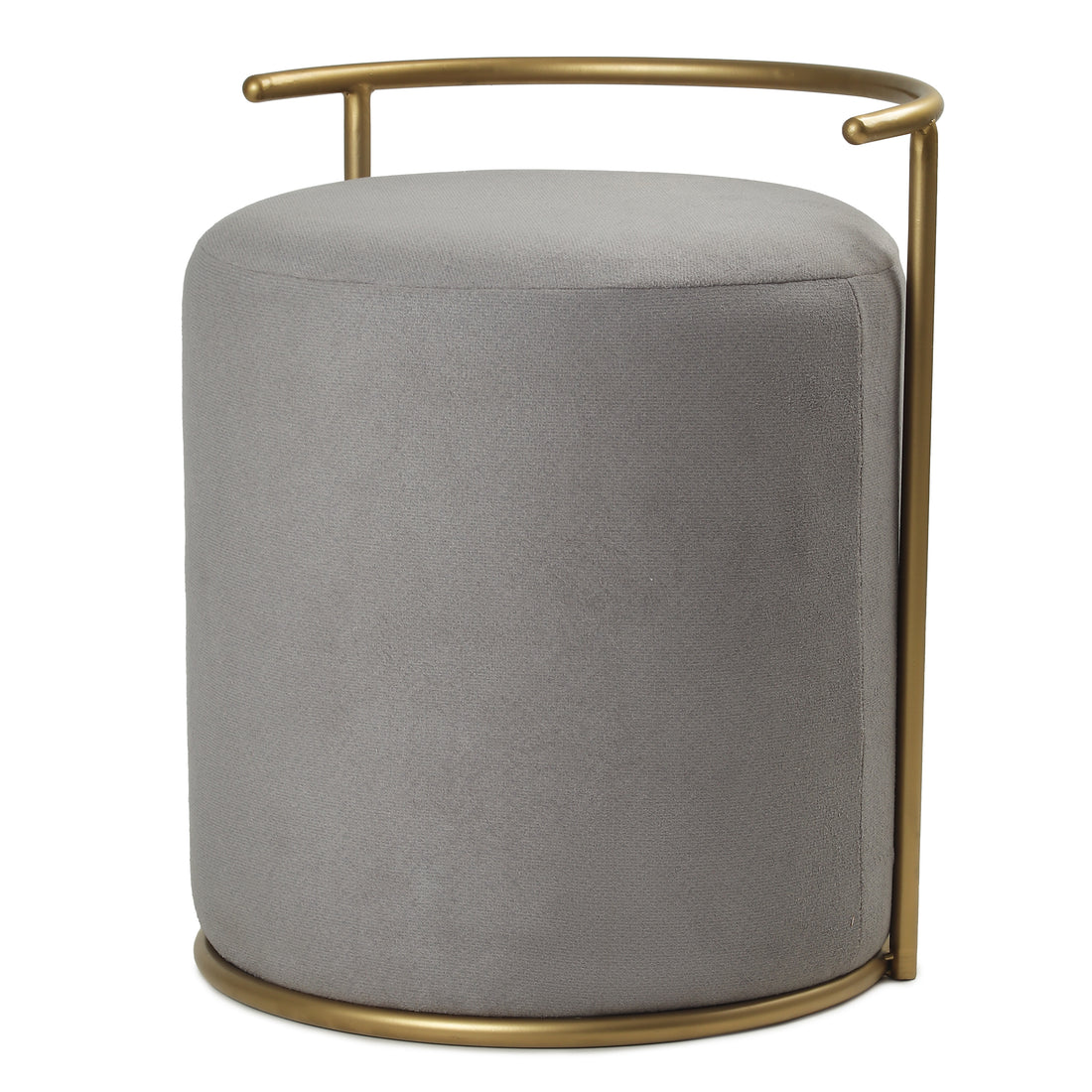 Atticus Pouffe Gold with Dark Grey