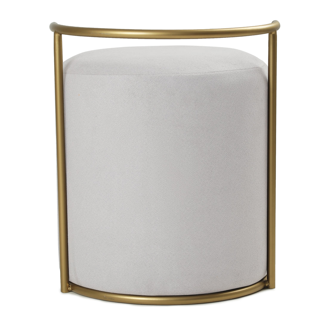 Atticus Pouffe Gold with Light Grey