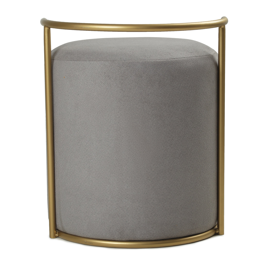 Atticus Pouffe Gold with Dark Grey