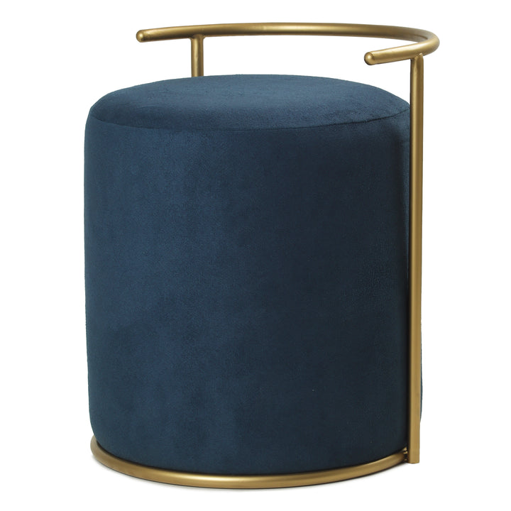 Atticus Pouffe Gold with Blue