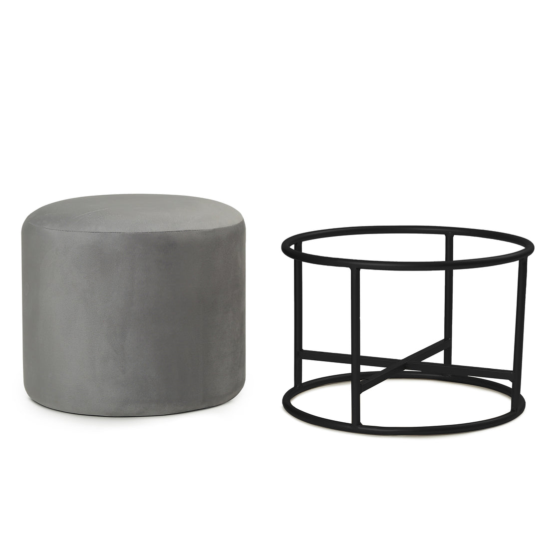 Miles 2 in 1 Pouffe Black with Grey