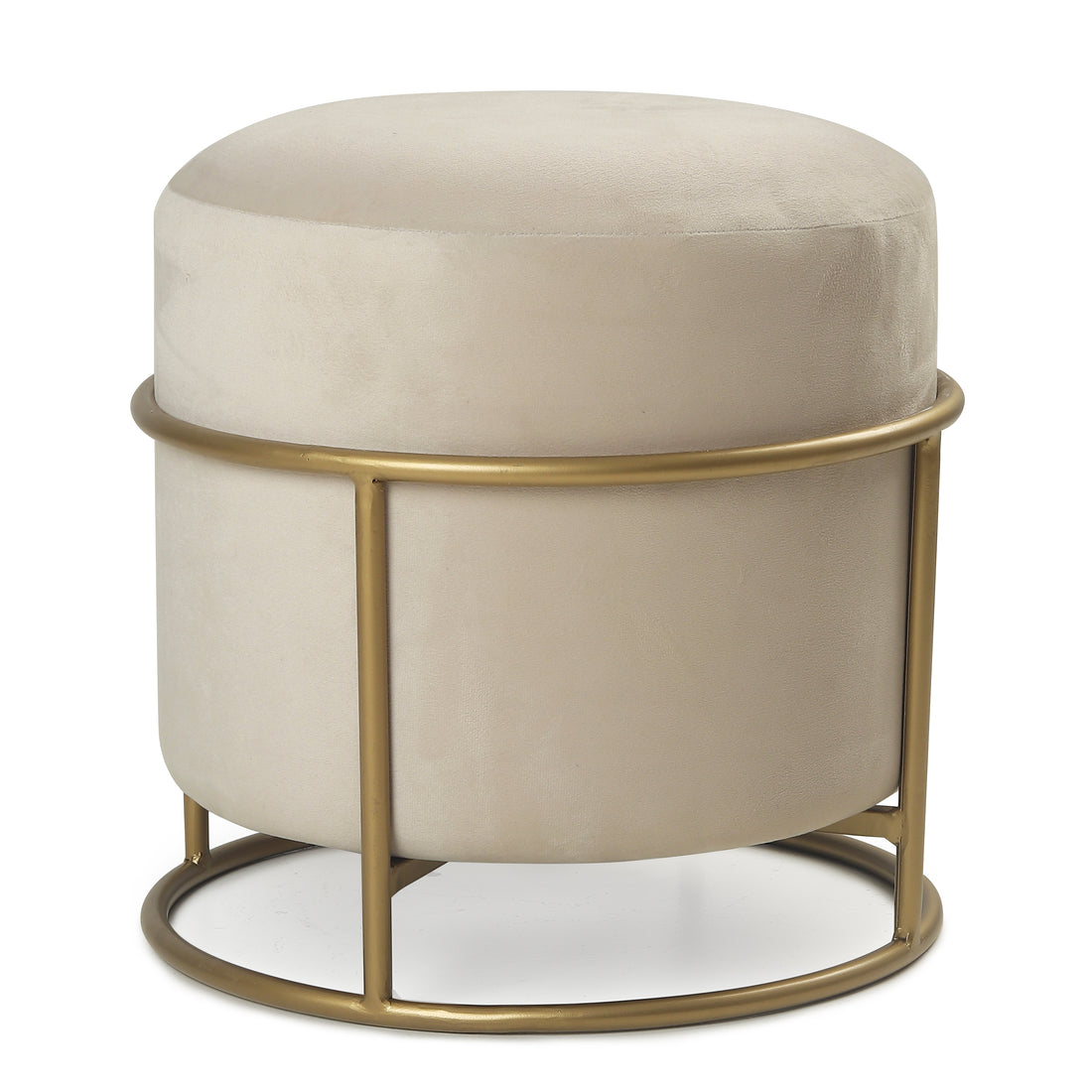 Miles 2 in 1 Pouffe Gold with Off White