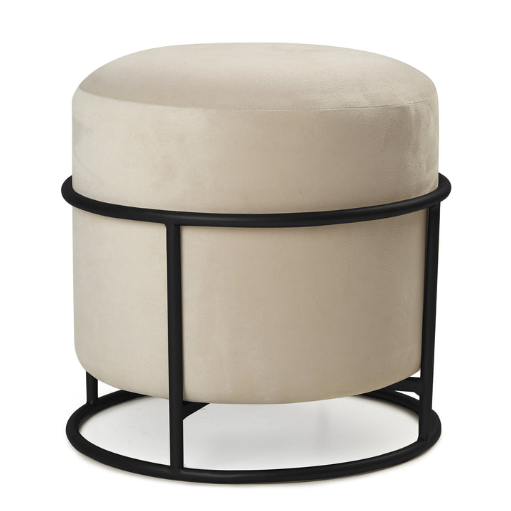 Miles 2 in 1 Pouffe Black with Off White