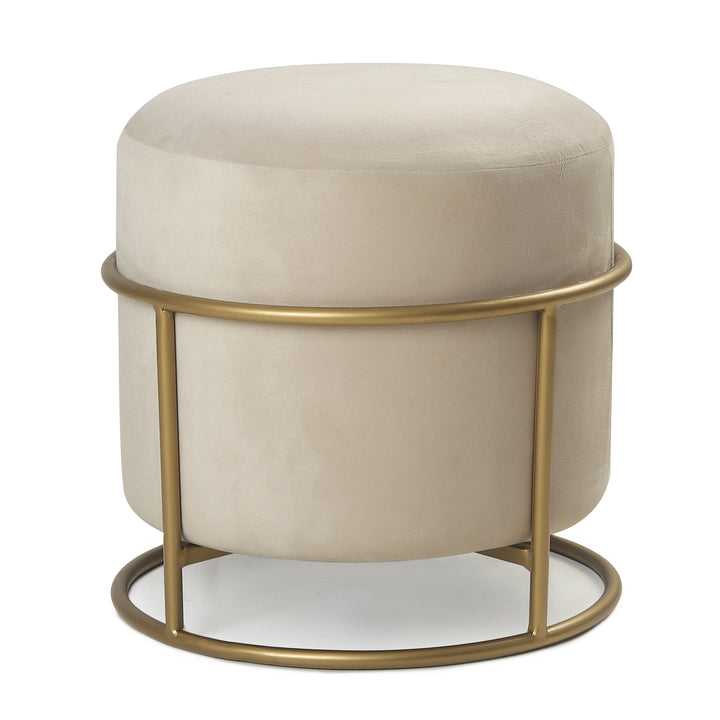 Miles 2 in 1 Pouffe Gold with Off White