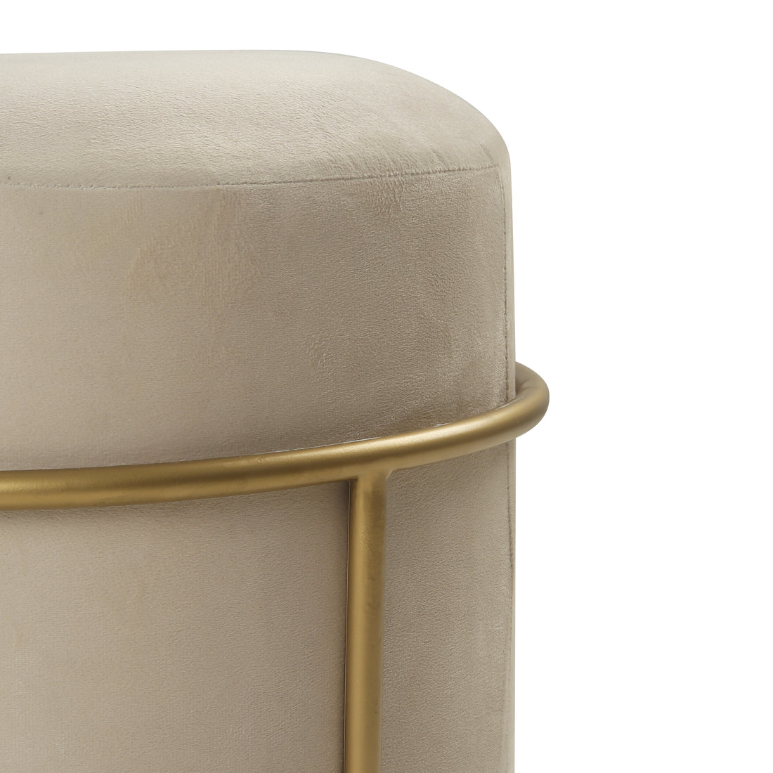 Miles 2 in 1 Pouffe Gold with Off White