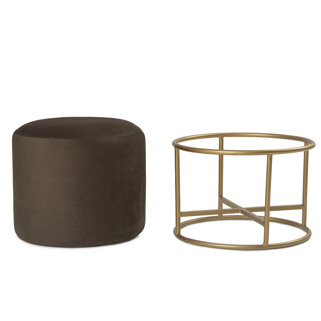 Miles 2 in 1 Pouffe Gold with Taupe