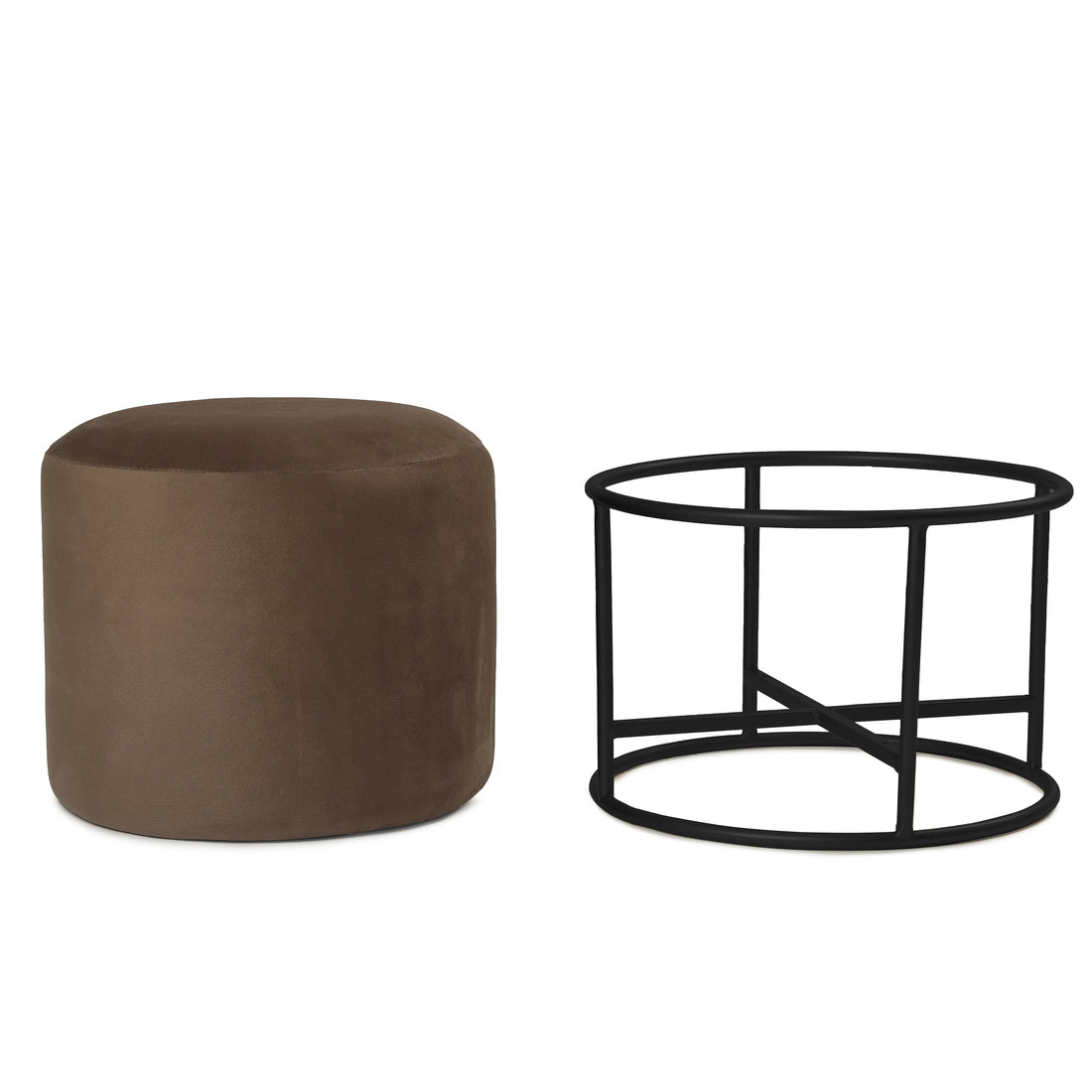 Miles 2 in 1 Pouffe Black with Taupe