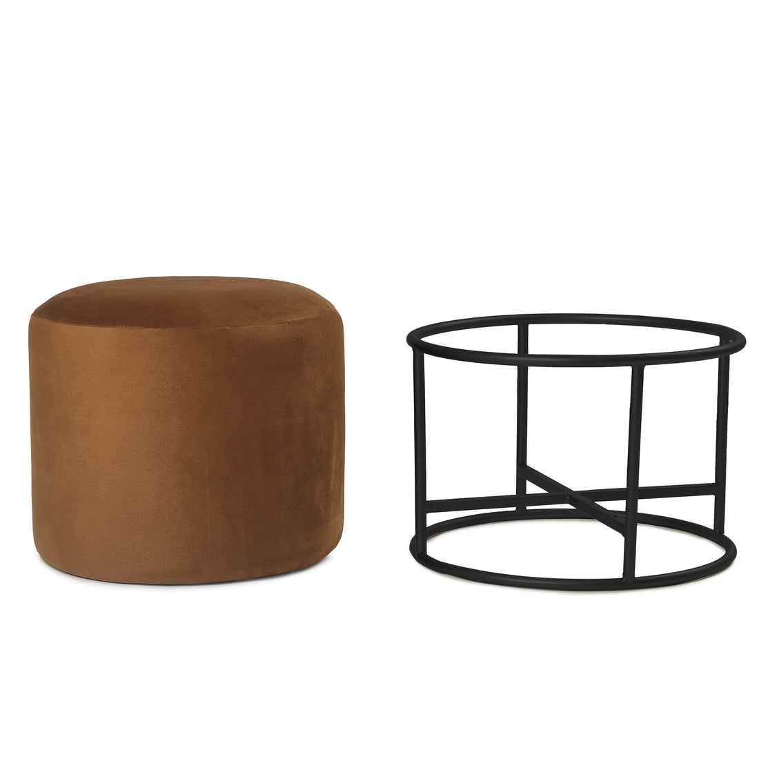 Miles 2 in 1 Pouffe Black with Brown