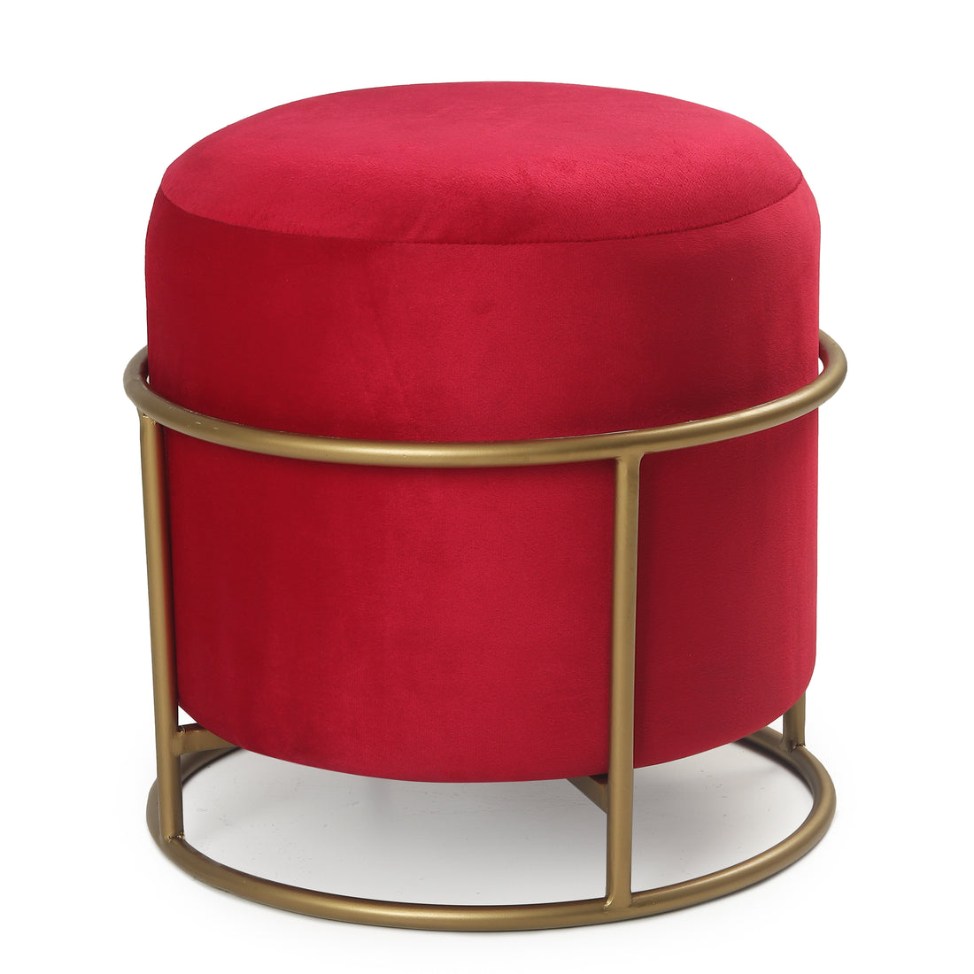 Miles 2 in 1 Pouffe Gold with Red