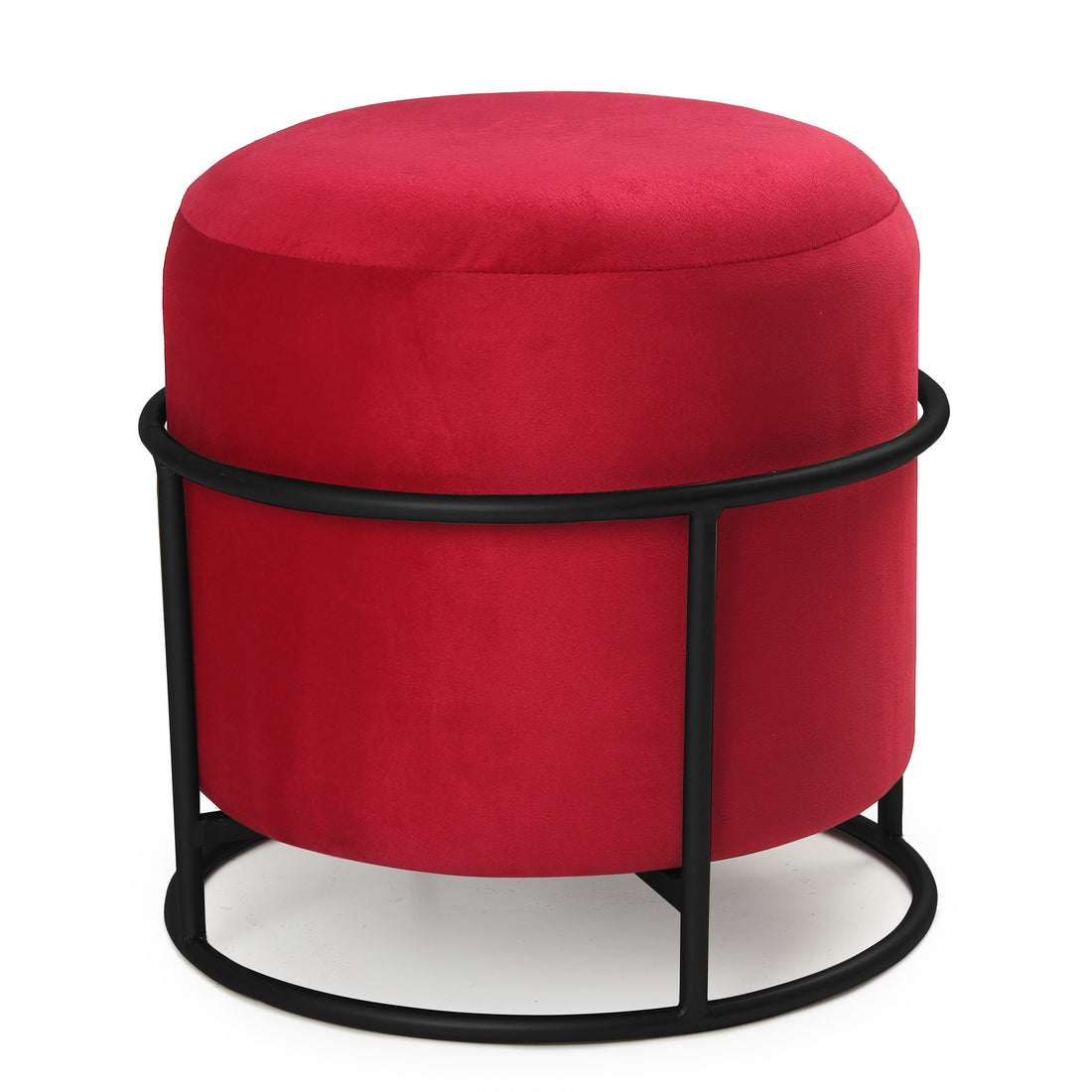 Miles 2 in 1 Pouffe Black with Red