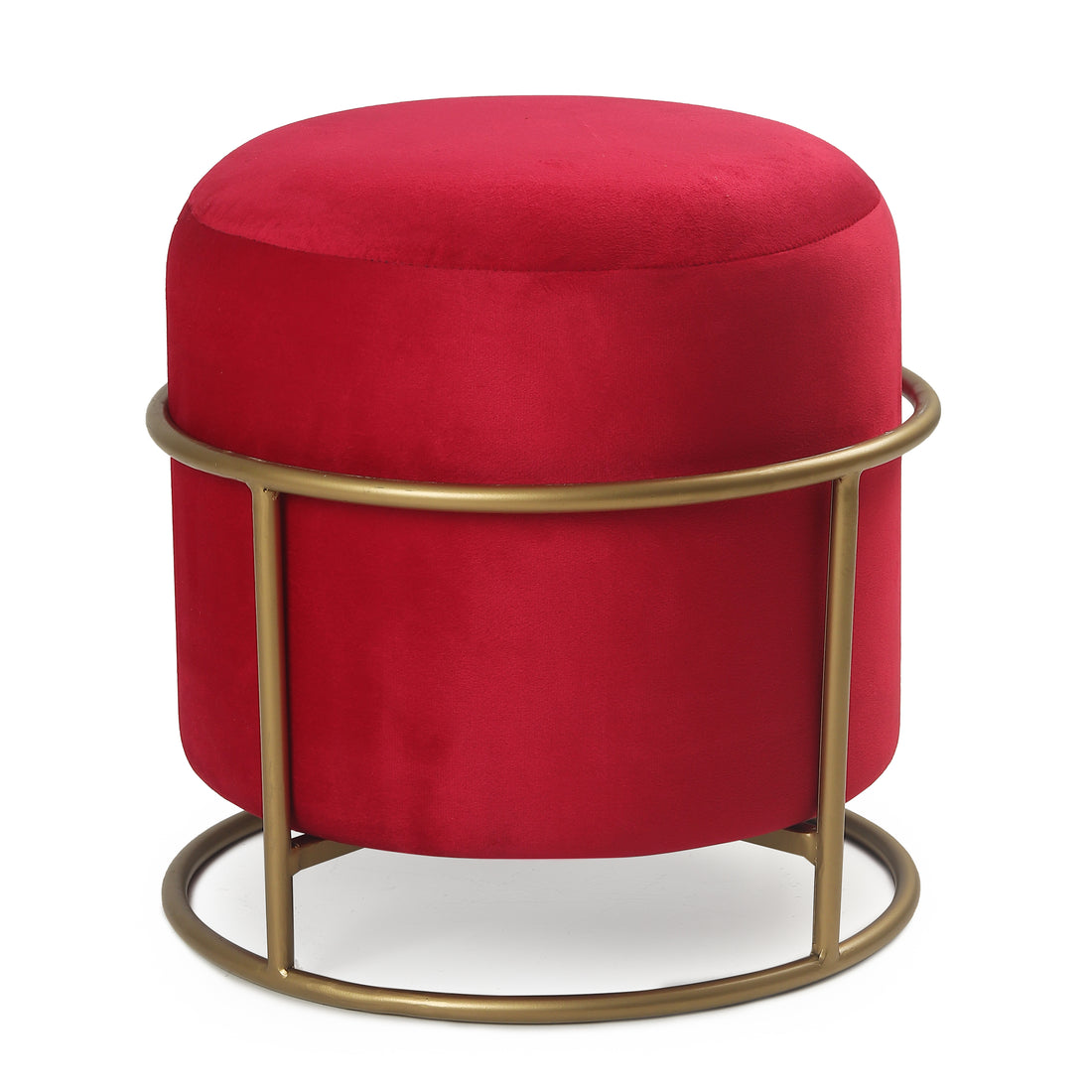 Miles 2 in 1 Pouffe Gold with Red