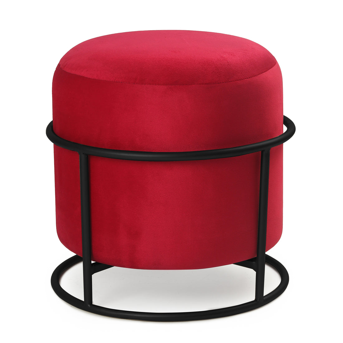 Miles 2 in 1 Pouffe Black with Red