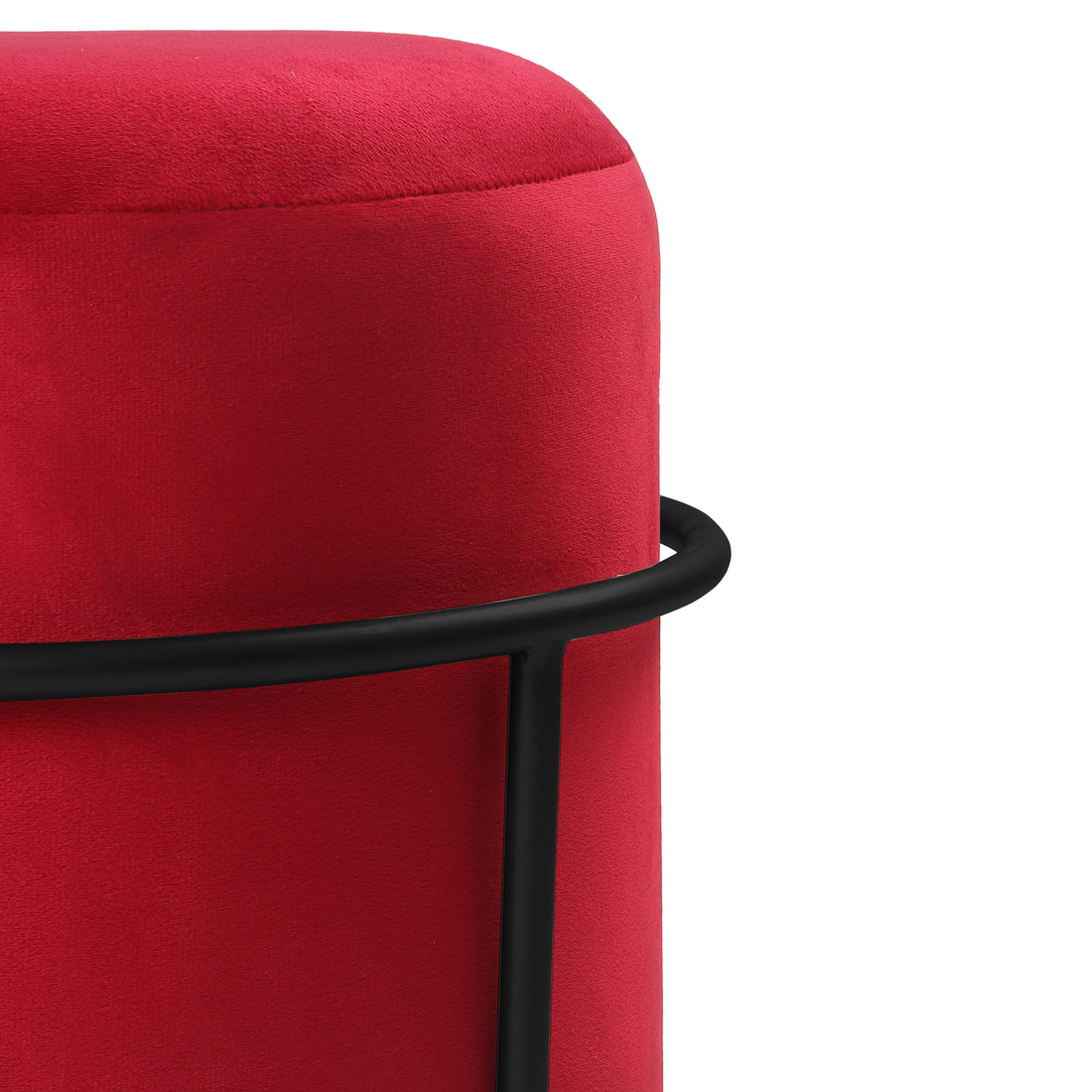 Miles 2 in 1 Pouffe Black with Red