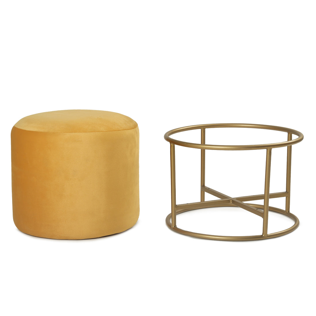 Miles 2 in 1 Pouffe Gold with Yellow