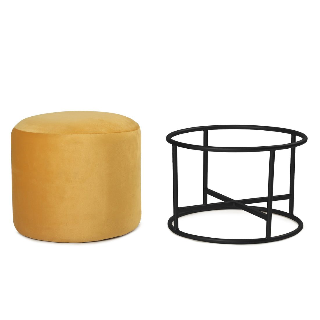 Miles 2 in 1 Pouffe Black with Yellow