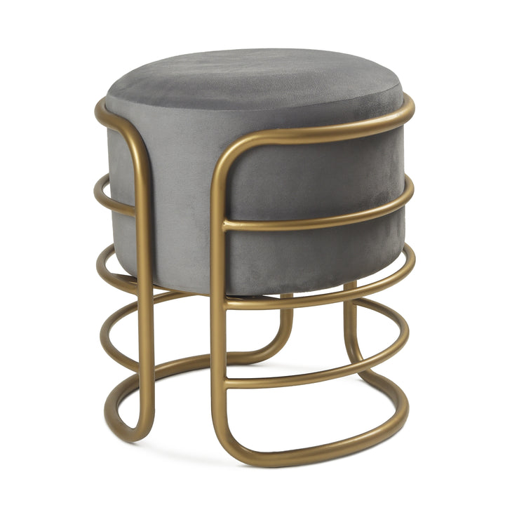 Oliver Pouffe Gold with Grey