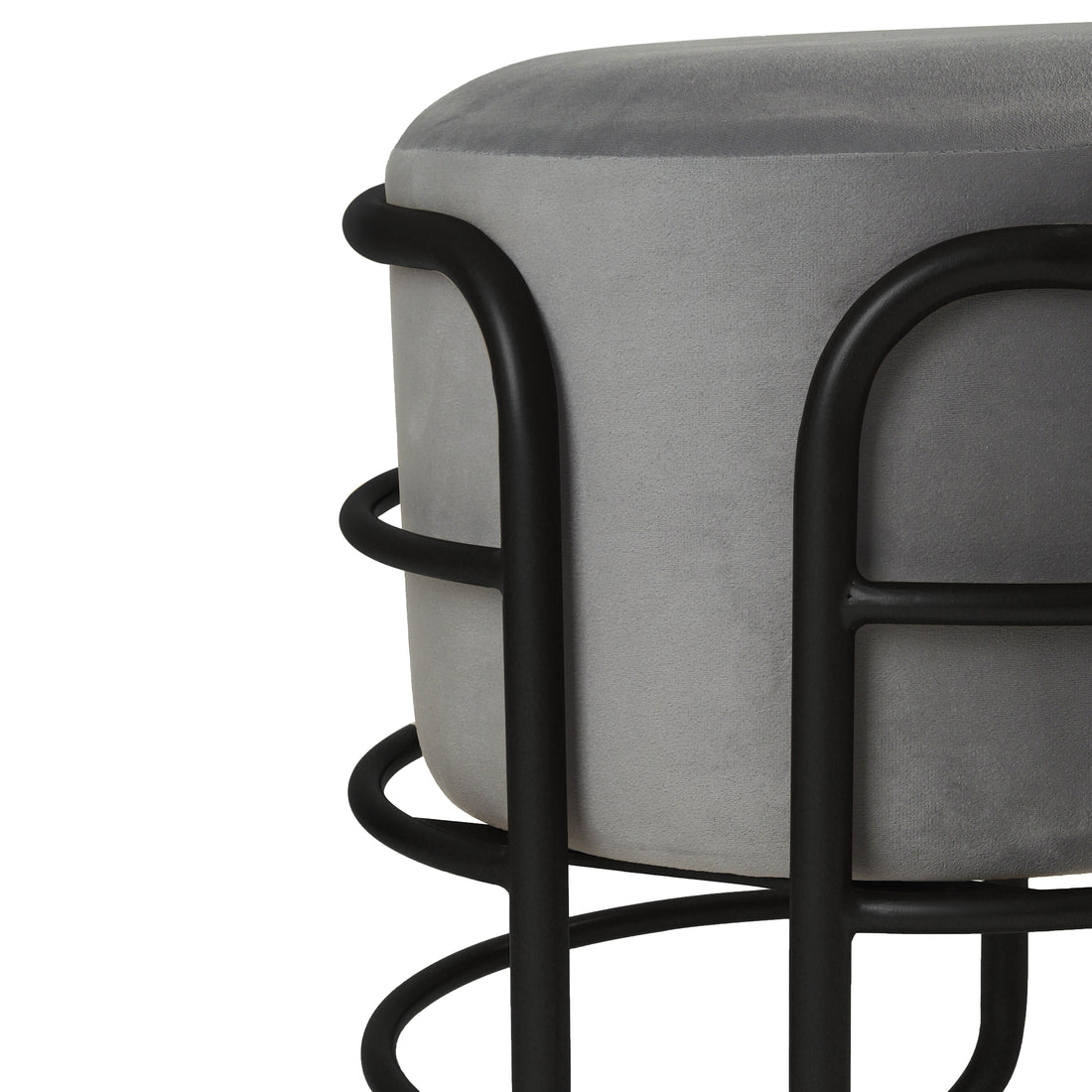 Oliver Pouffe Black with Grey