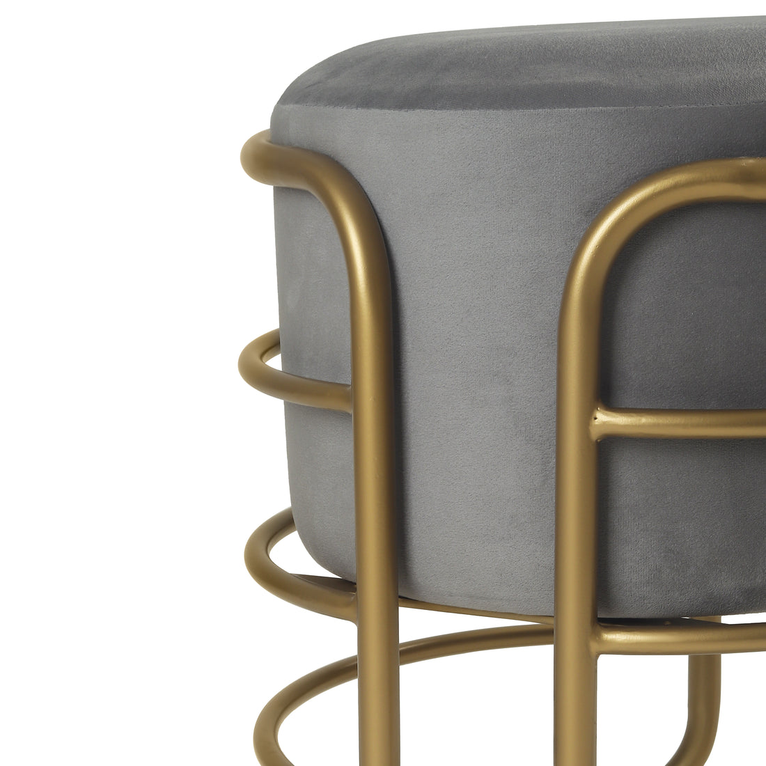 Oliver Pouffe Gold with Grey