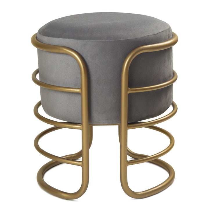 Oliver Pouffe Gold with Grey