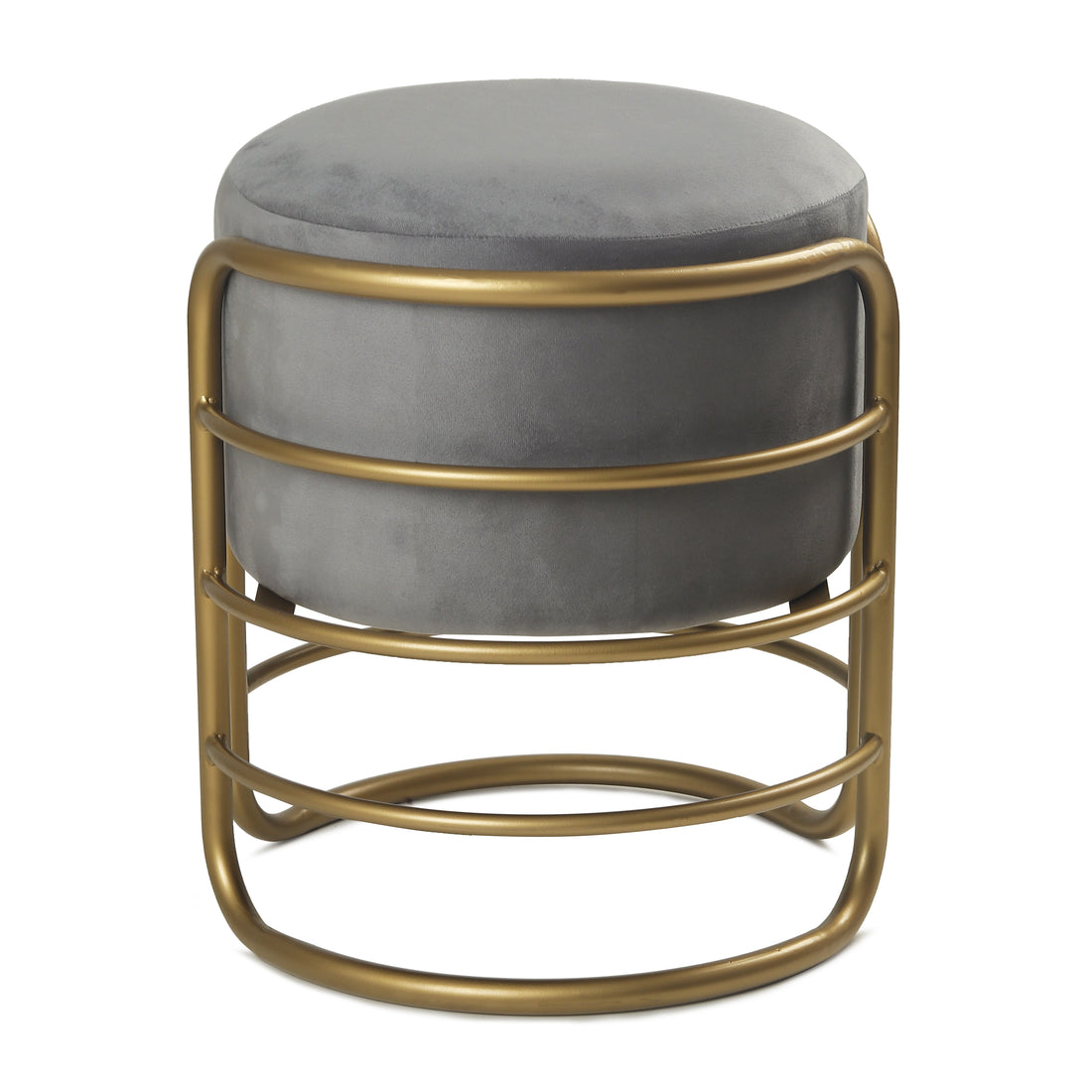 Oliver Pouffe Gold with Grey