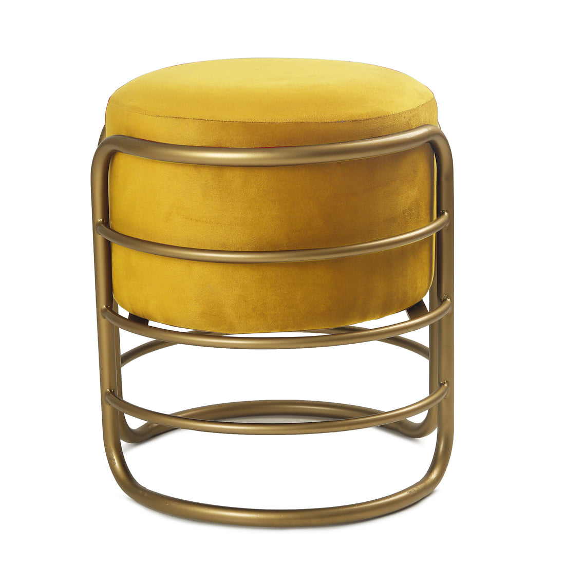 Oliver Pouffe Gold with Yellow