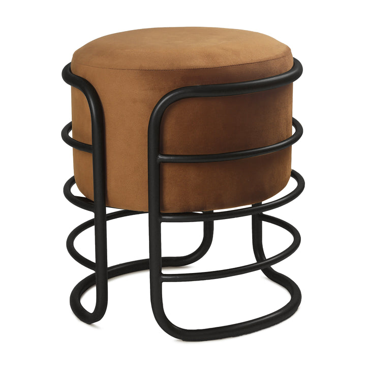 Oliver Pouffe Black with Brown