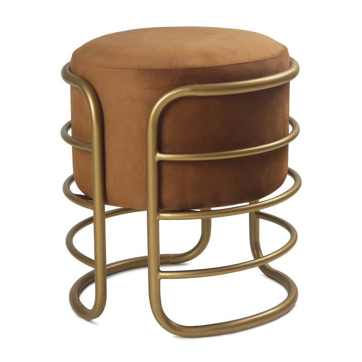 Oliver Pouffe Gold with Brown