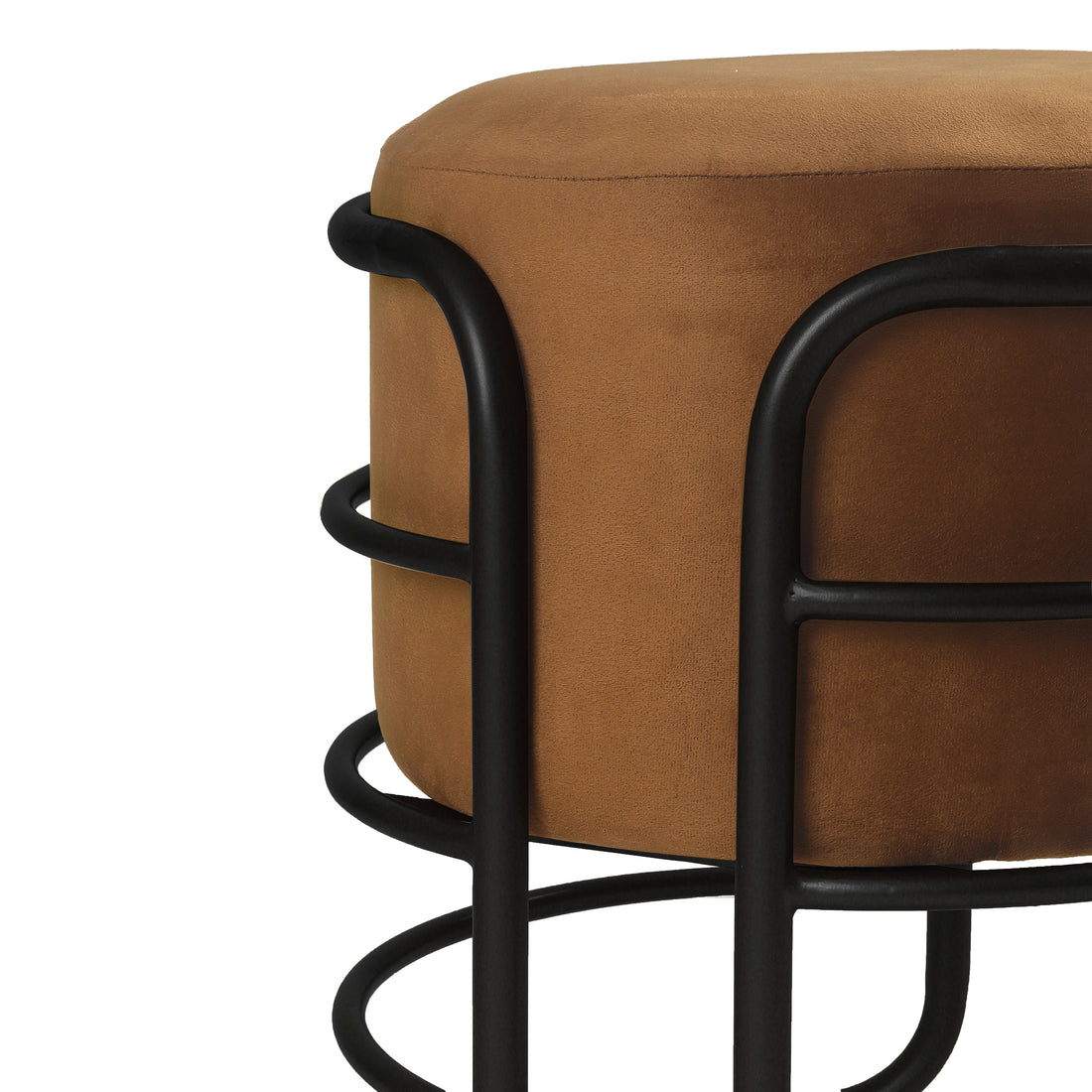 Oliver Pouffe Black with Brown